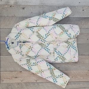 Universal Thread quilted patterned triangle boho western shacket coat M